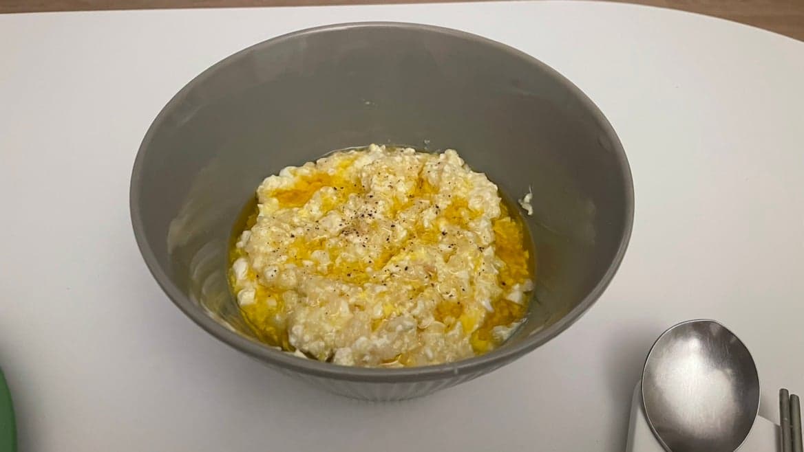 들기름 순두부 계란 누룽지 죽