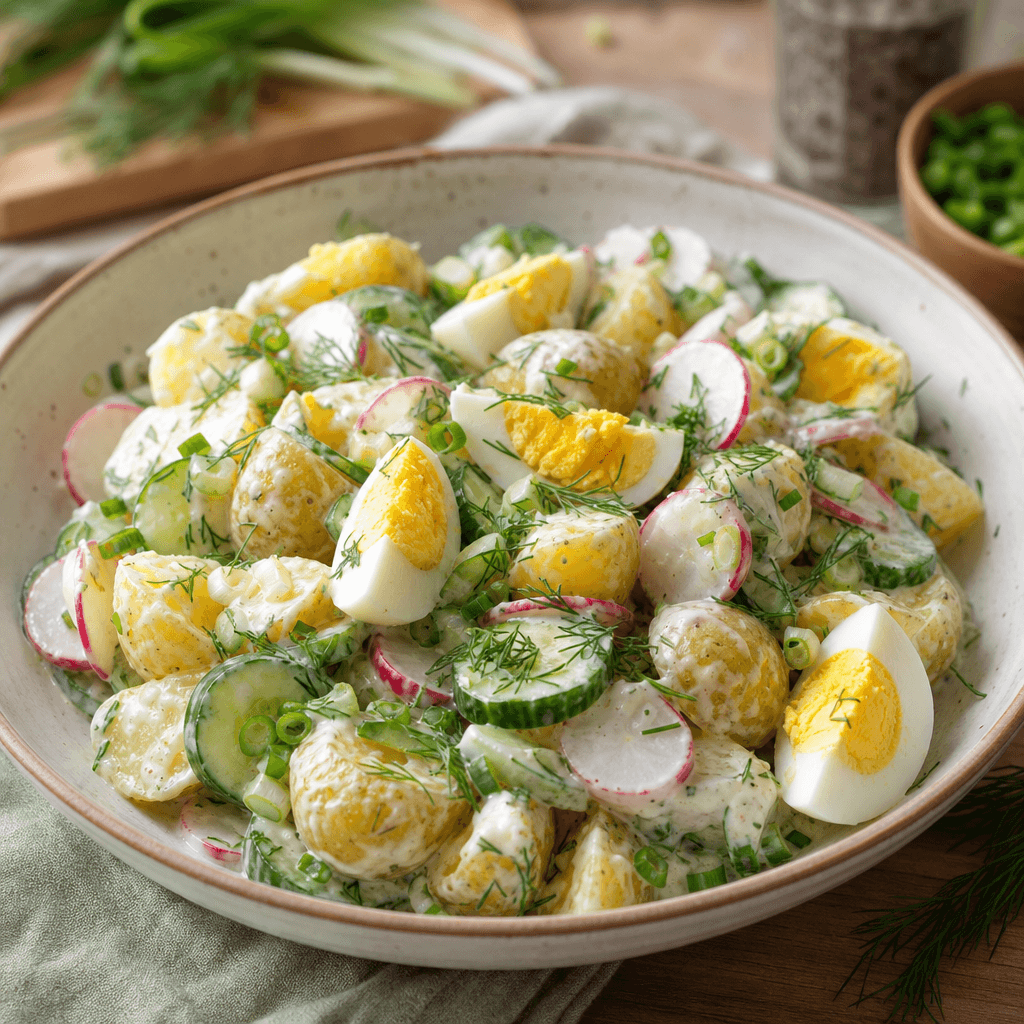 Salad Hangat dengan Kentang dan Lobak