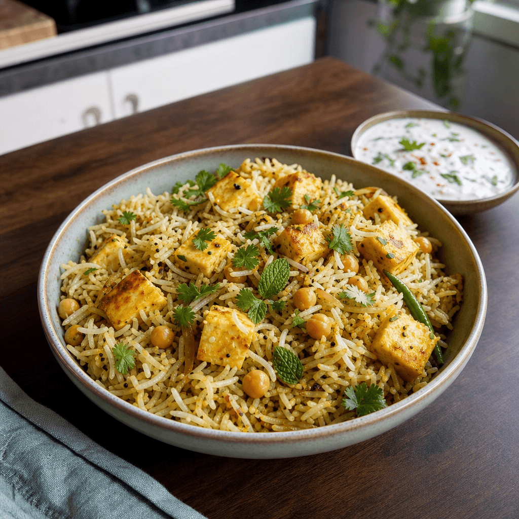 Pulav de Chana Paneer Achari