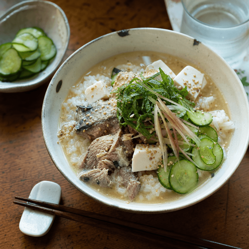Chilled Mackerel Rice with Cucumber
