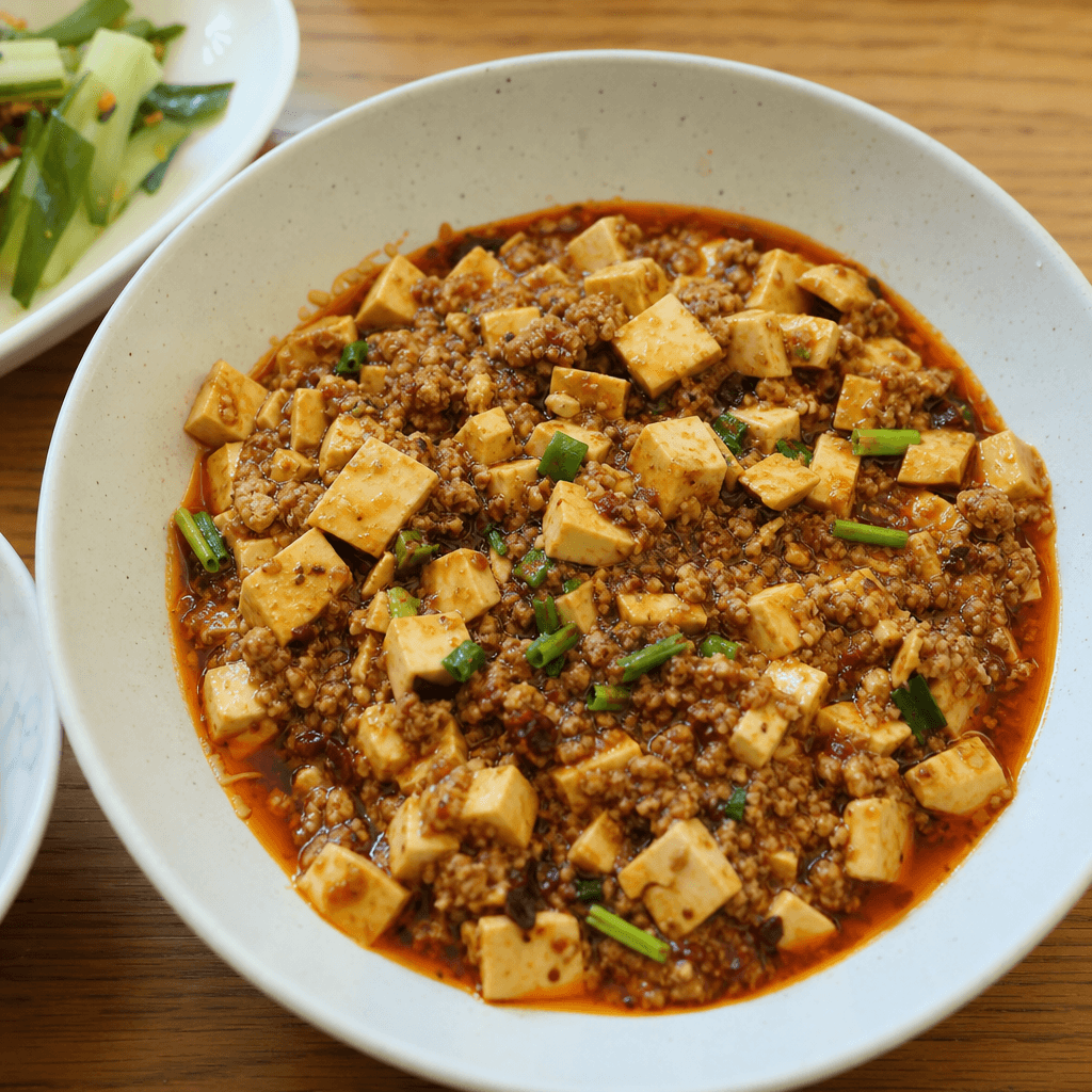 Hausgemachte vegane Mapo-Tofu