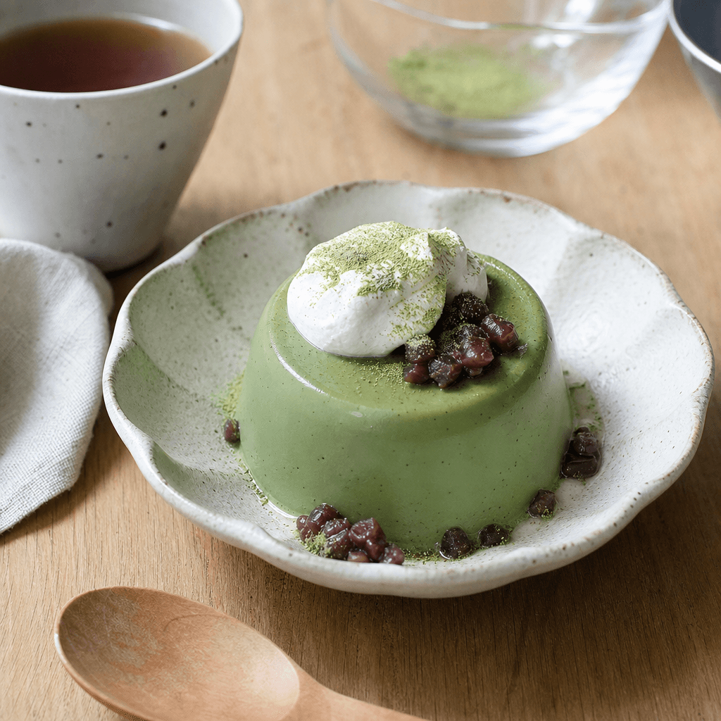 Matcha-Milchpudding