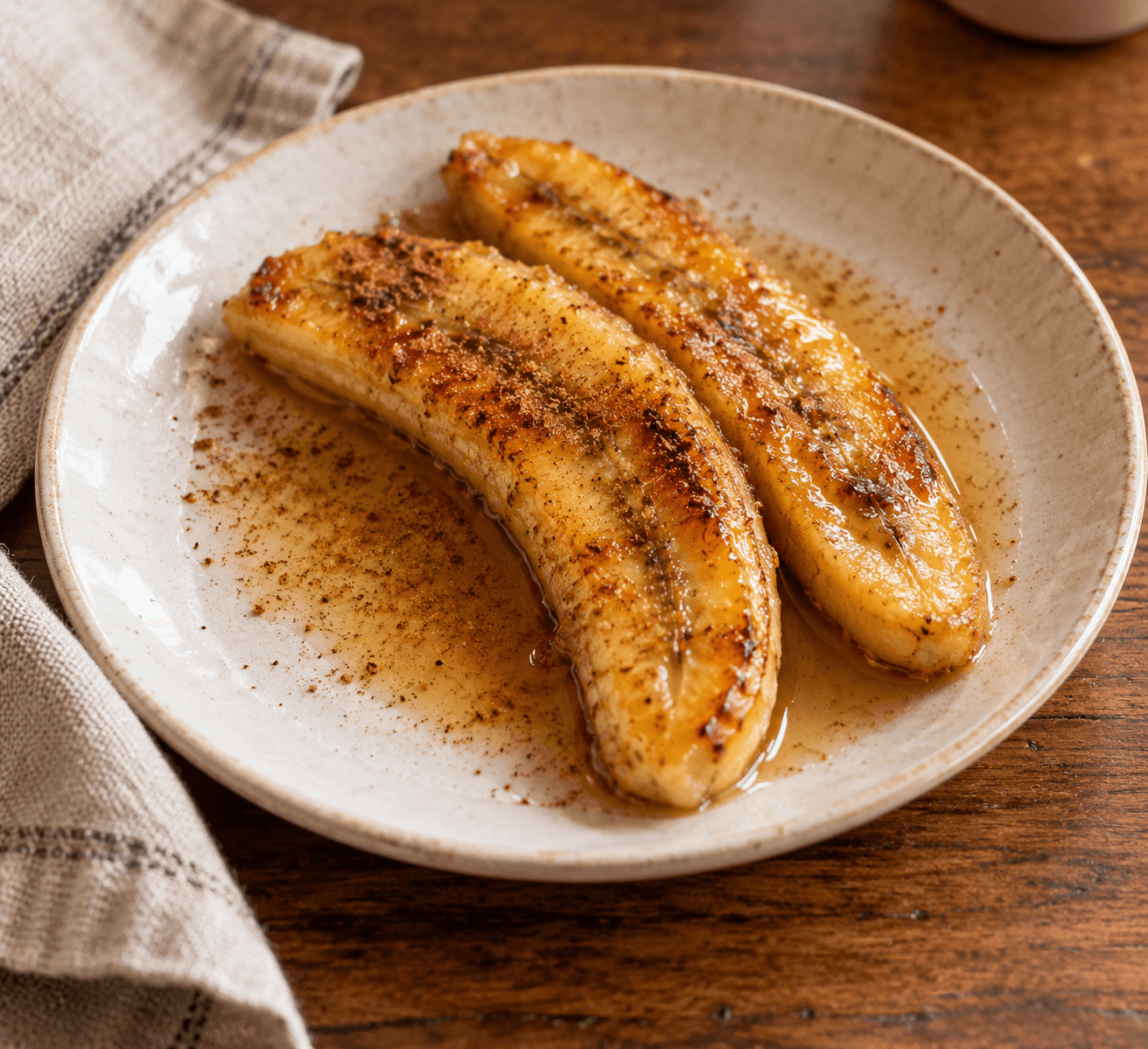 Banana caramelizada com canela da Maria