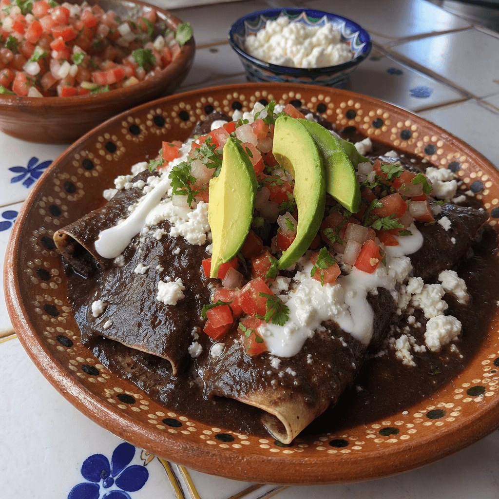 Enfrijoladas Kacang Hitam dengan Salsa Segar