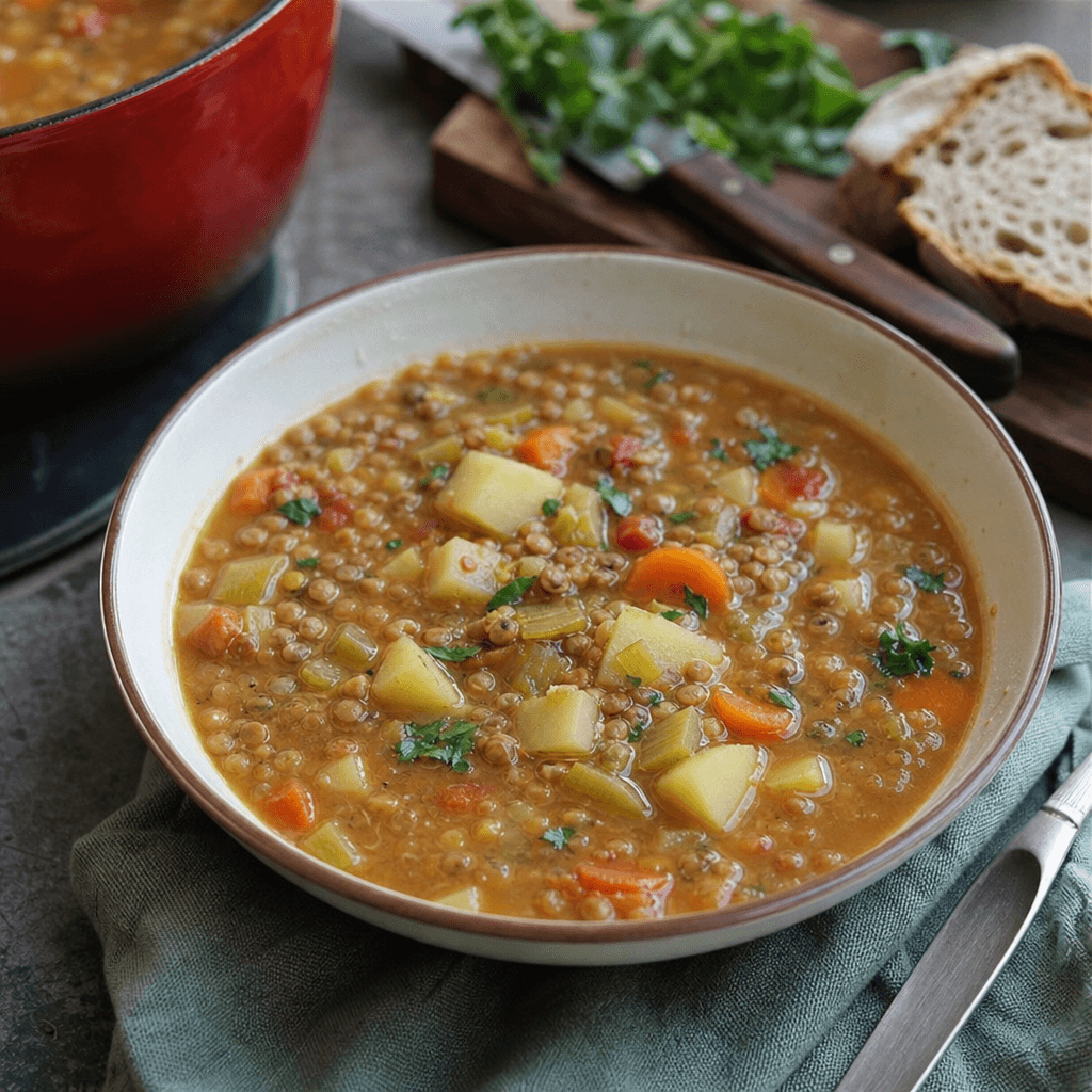 Linsensuppe mit Gemüse