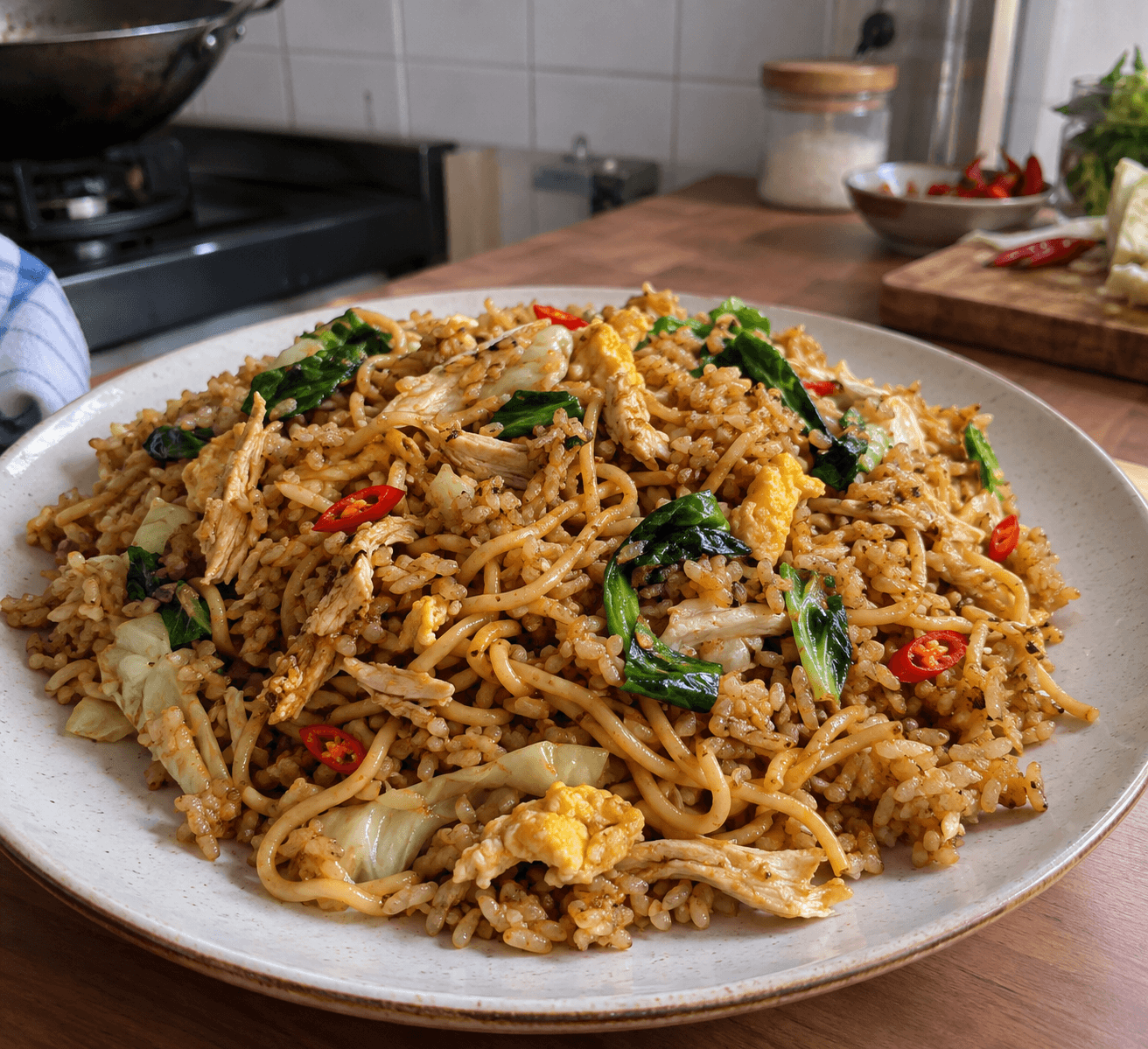 Nasi Goreng Mawut Pedas Ayam