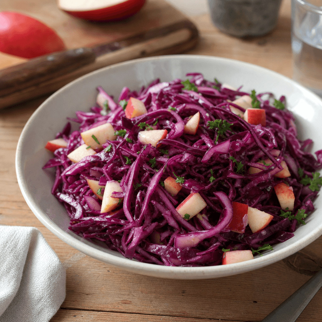 Rotkohlsalat mit Apfel